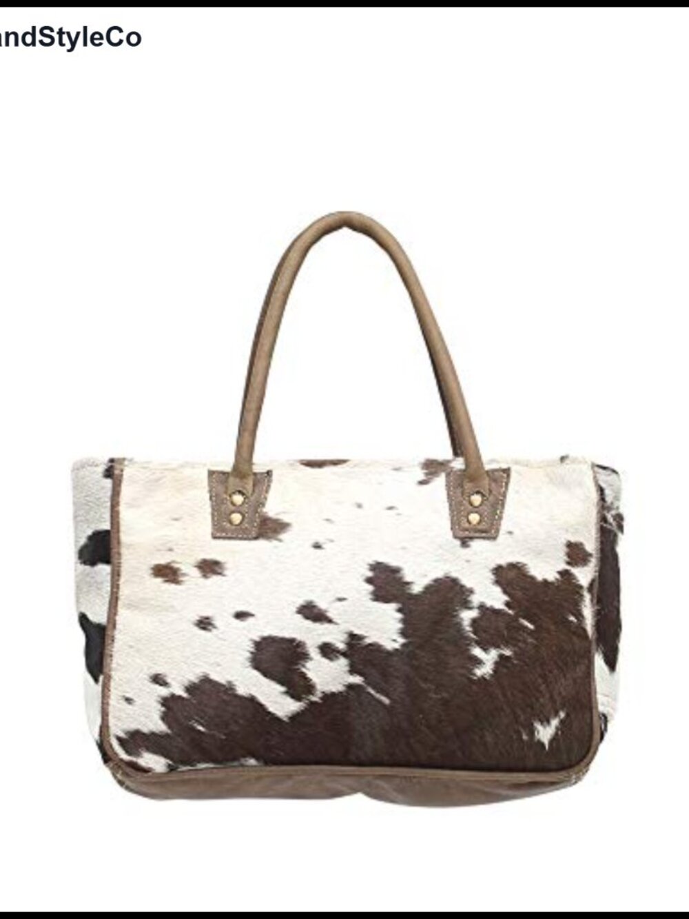 Hairon Leather Bucket Bag with Zip Top, Small Satchel for Daily Use